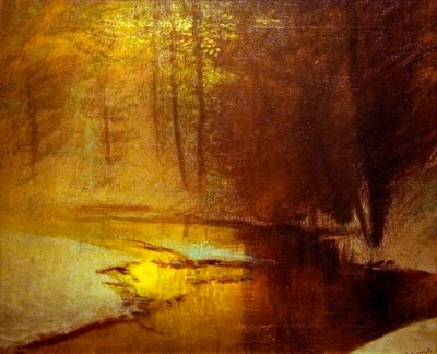 Golden Lights in the Winter Forest by Laszlo Mednyanszky